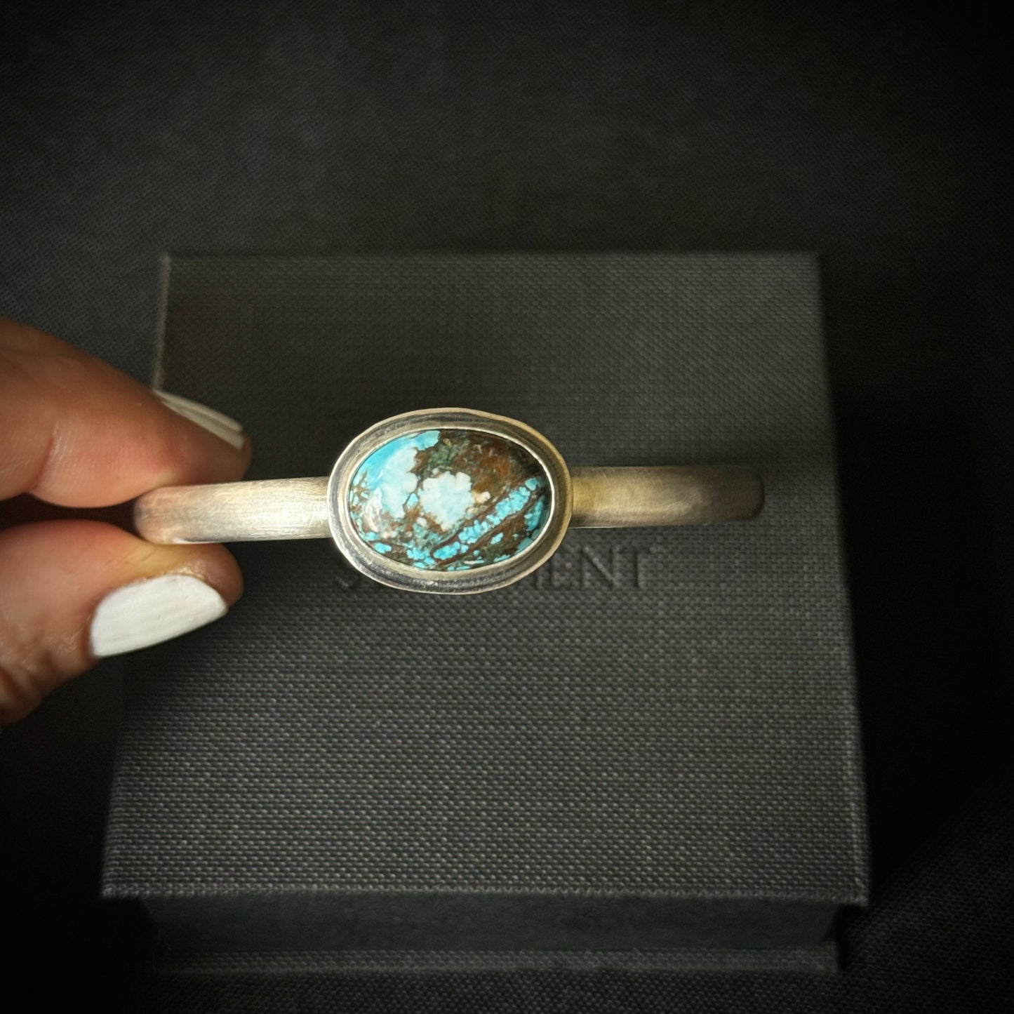 Hubei Turquoise Sterling Silver Cuff