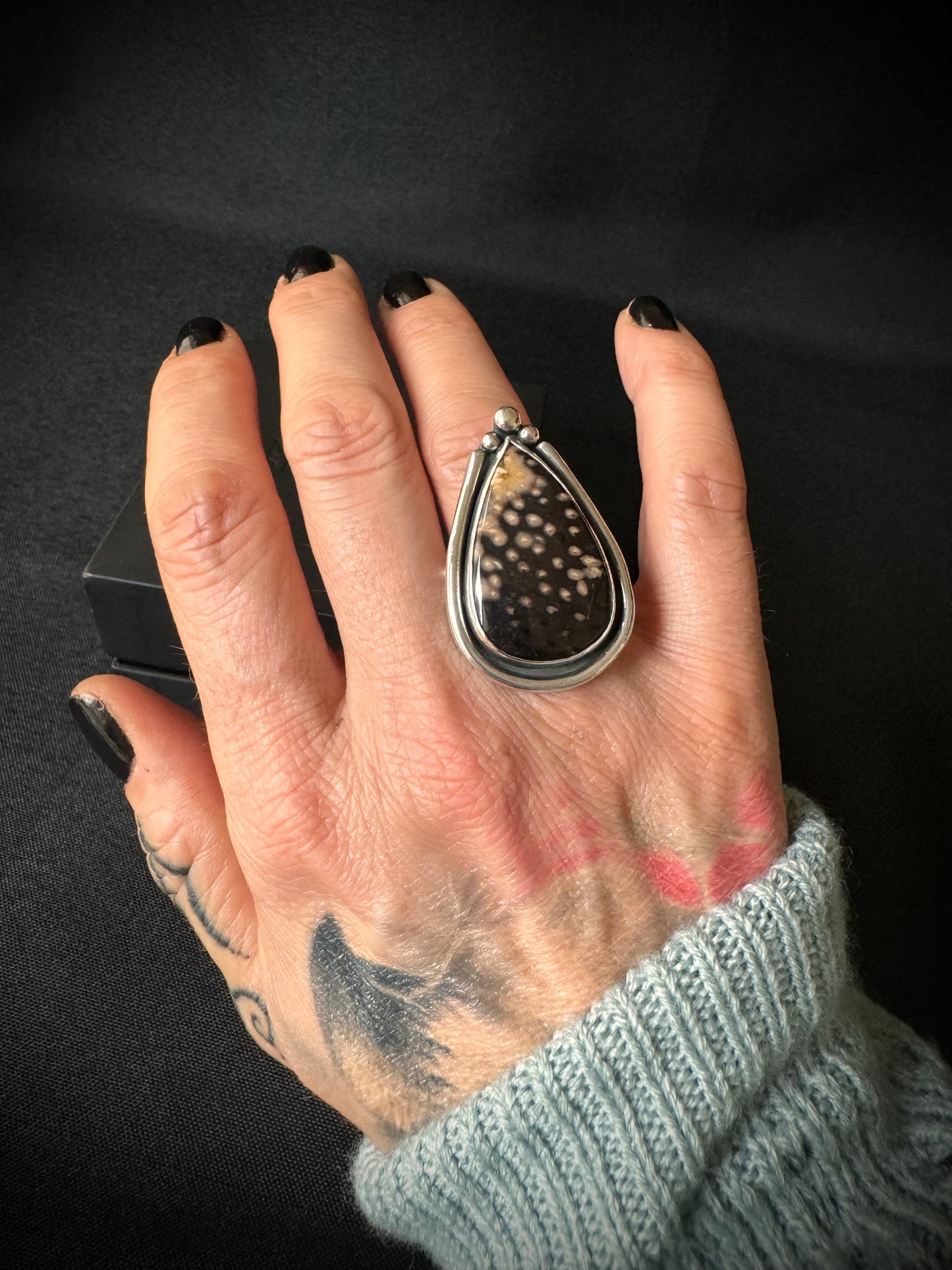 Palm Root Sterling Silver Ring - Size O