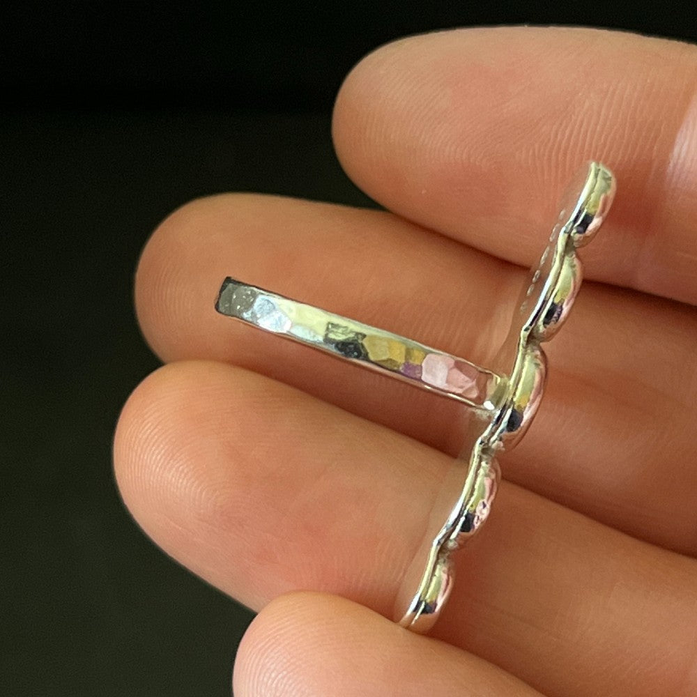 5 Pebble Sterling Silver Ring - Size N