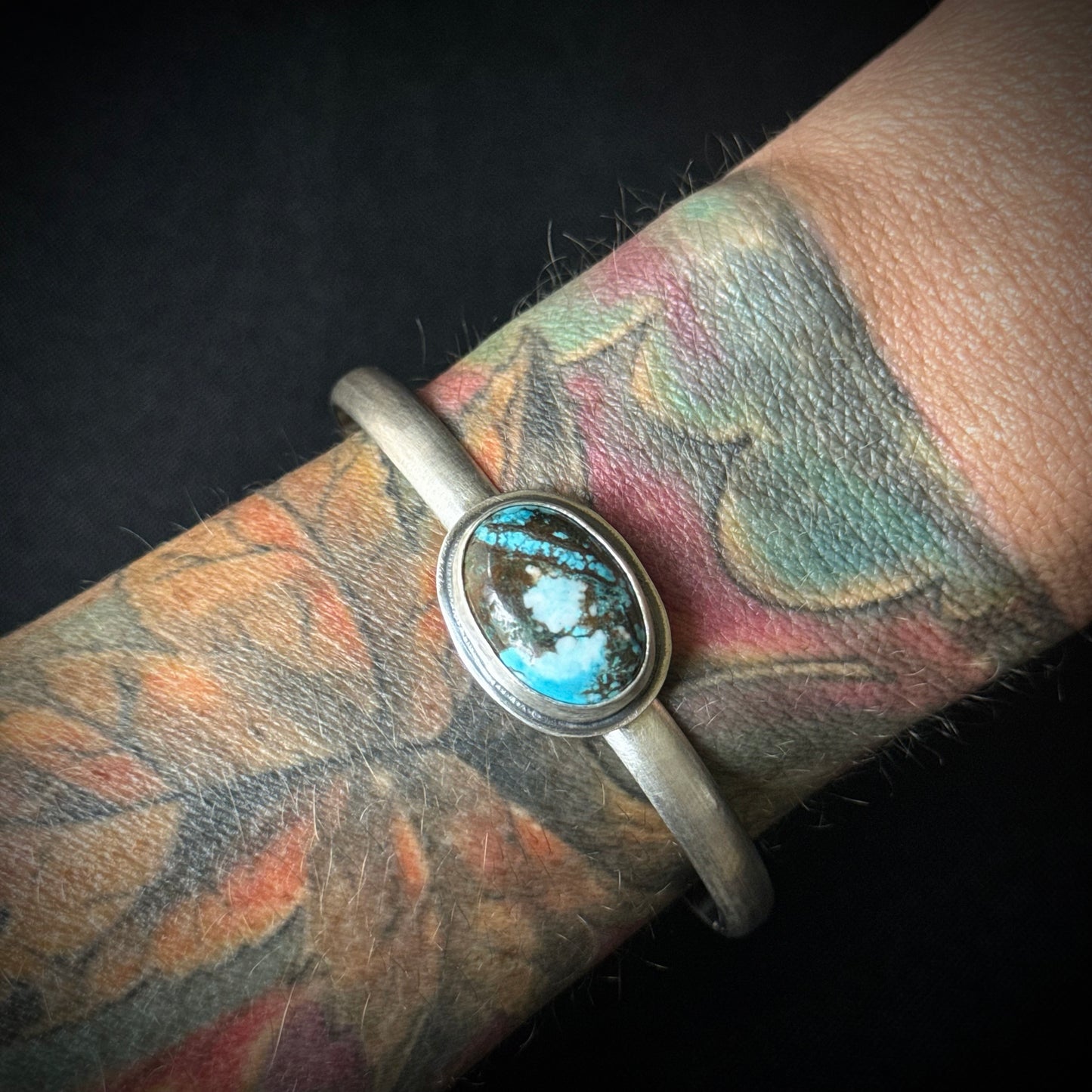 Hubei Turquoise Sterling Silver Cuff