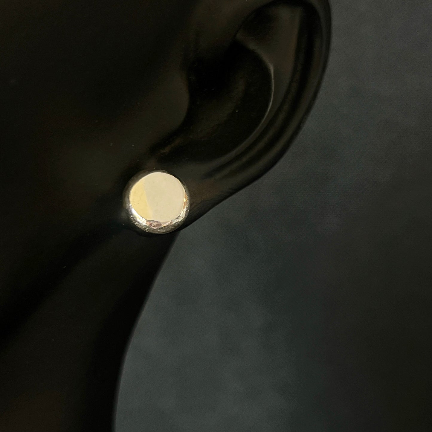 Sterling Silver Flat Ball Stud Earrings