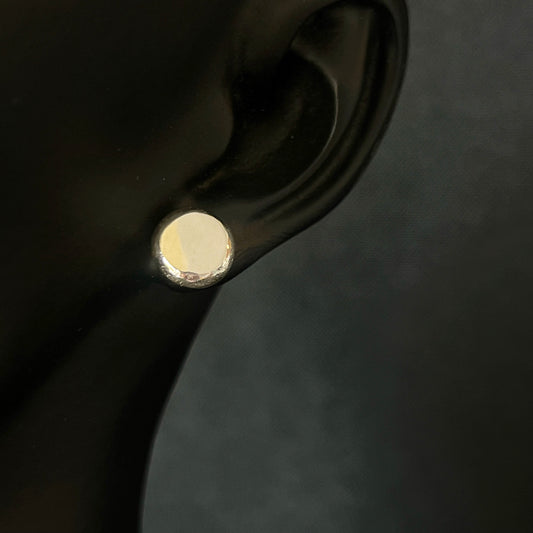 Sterling Silver Flat Ball Stud Earrings