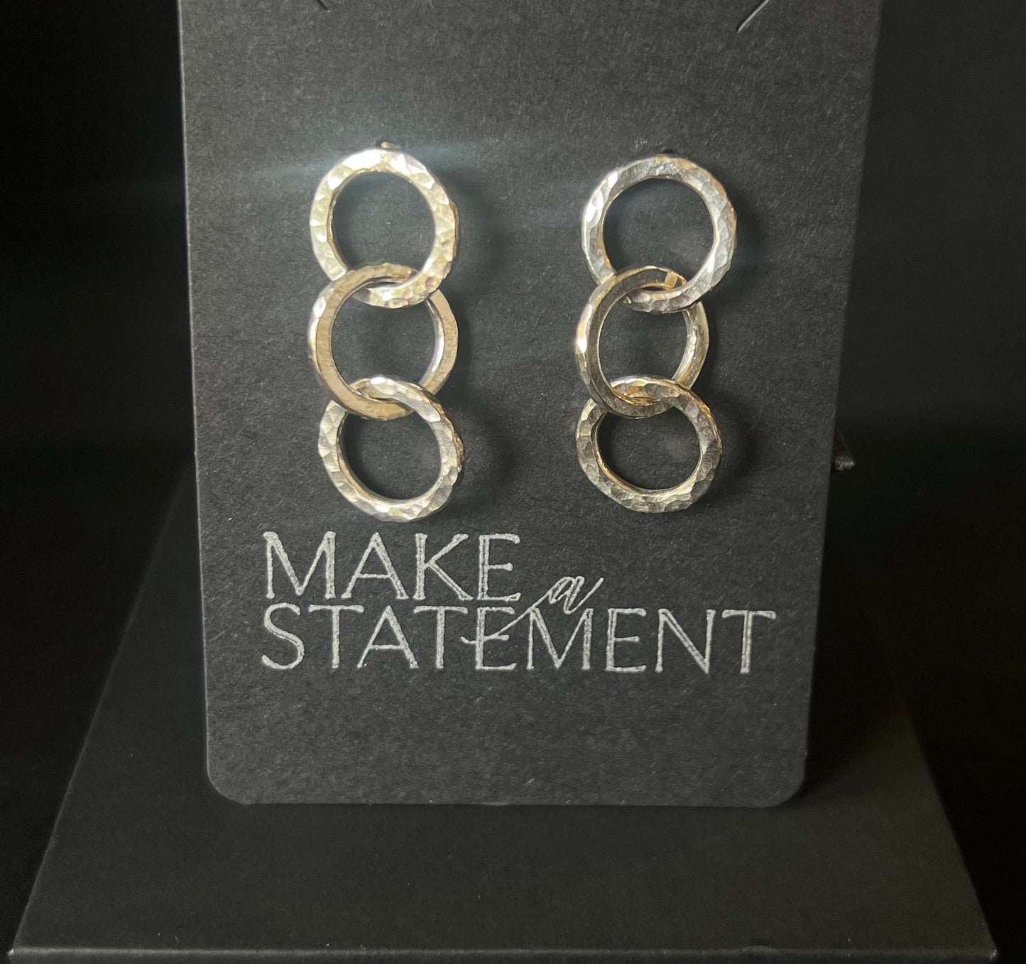 Hammered Circle Sterling Silver Stud Earrings