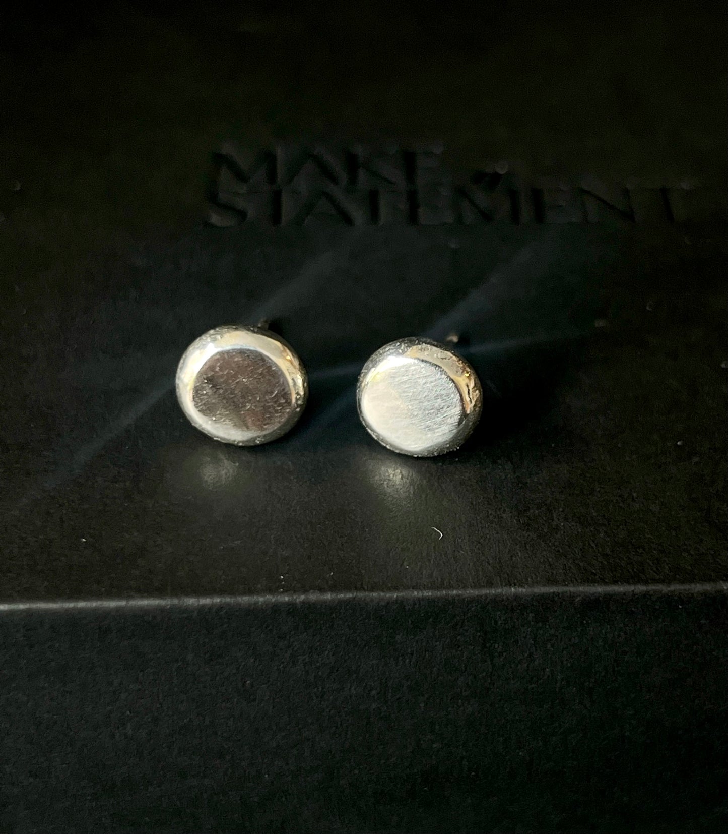 Sterling Silver Flat Ball Stud Earrings