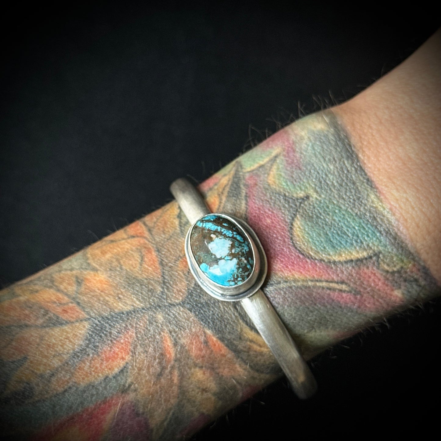 Hubei Turquoise Sterling Silver Cuff