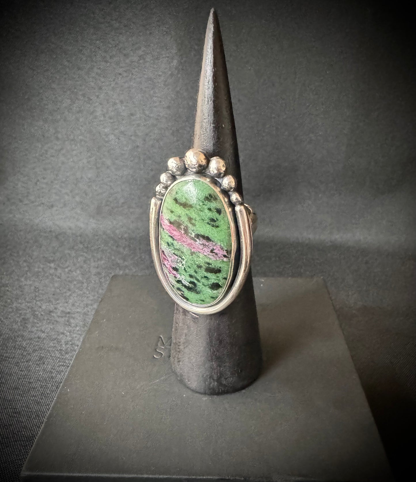 Ruby Zoisite Sterling Silver Ring - Size P