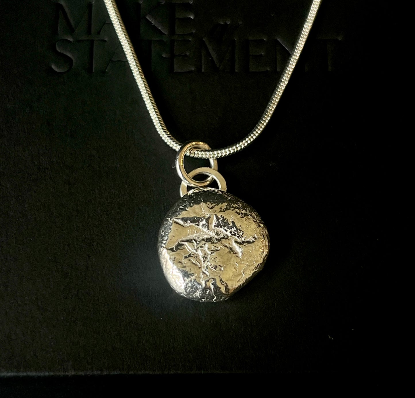 Sterling Silver Organic Pebble Necklace