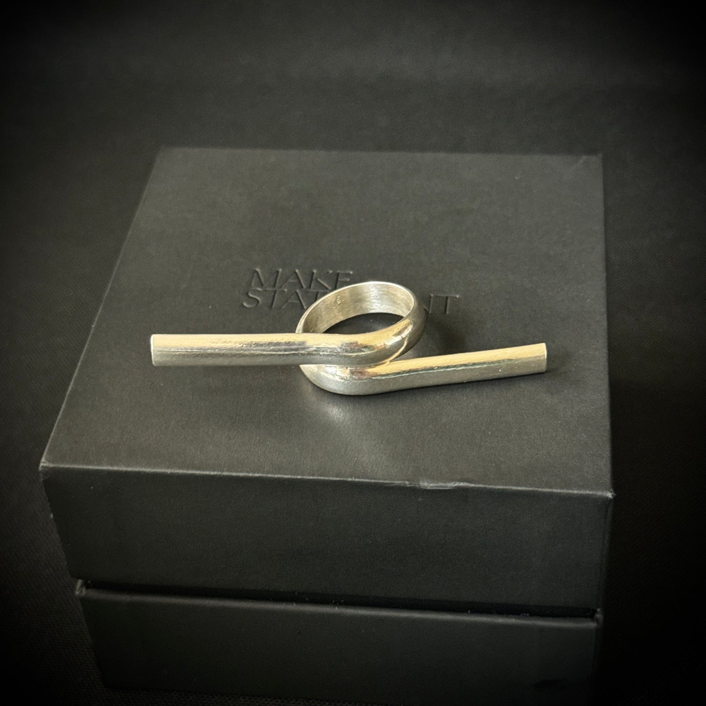 Long Wrap Over Sterling Silver Ring - Size P