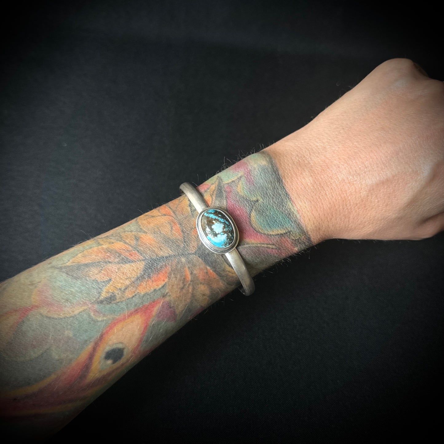 Hubei Turquoise Sterling Silver Cuff