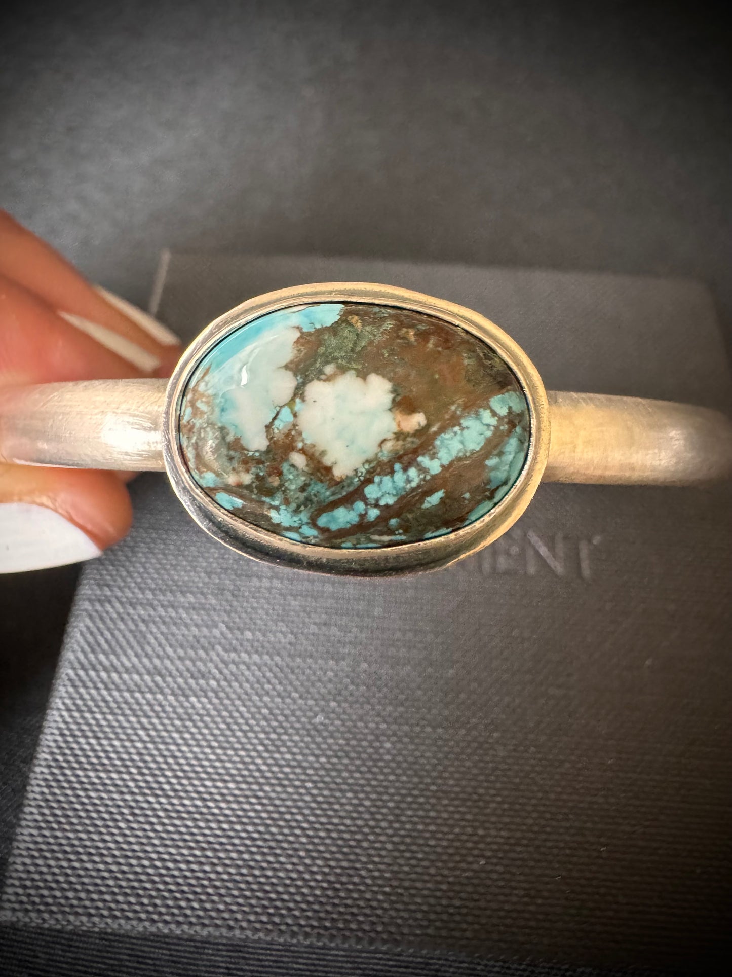 Hubei Turquoise Sterling Silver Cuff