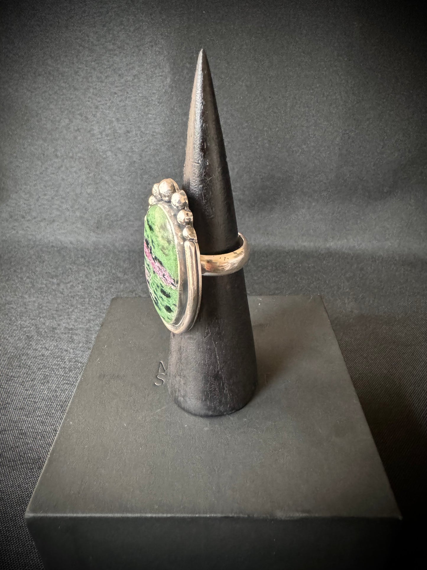 Ruby Zoisite Sterling Silver Ring - Size P