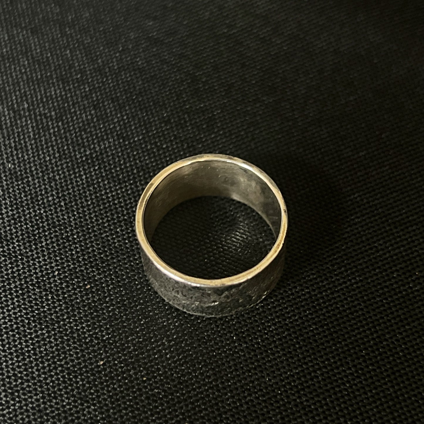 Fused Silver Dust Ring - Size R