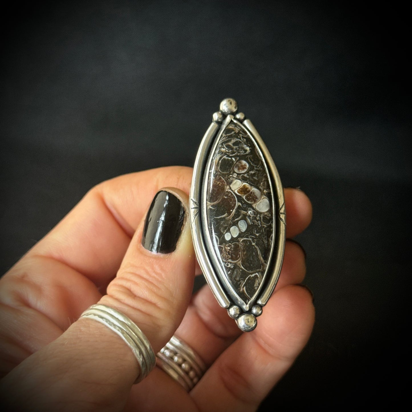 Turritella Sterling Silver Ring - Size