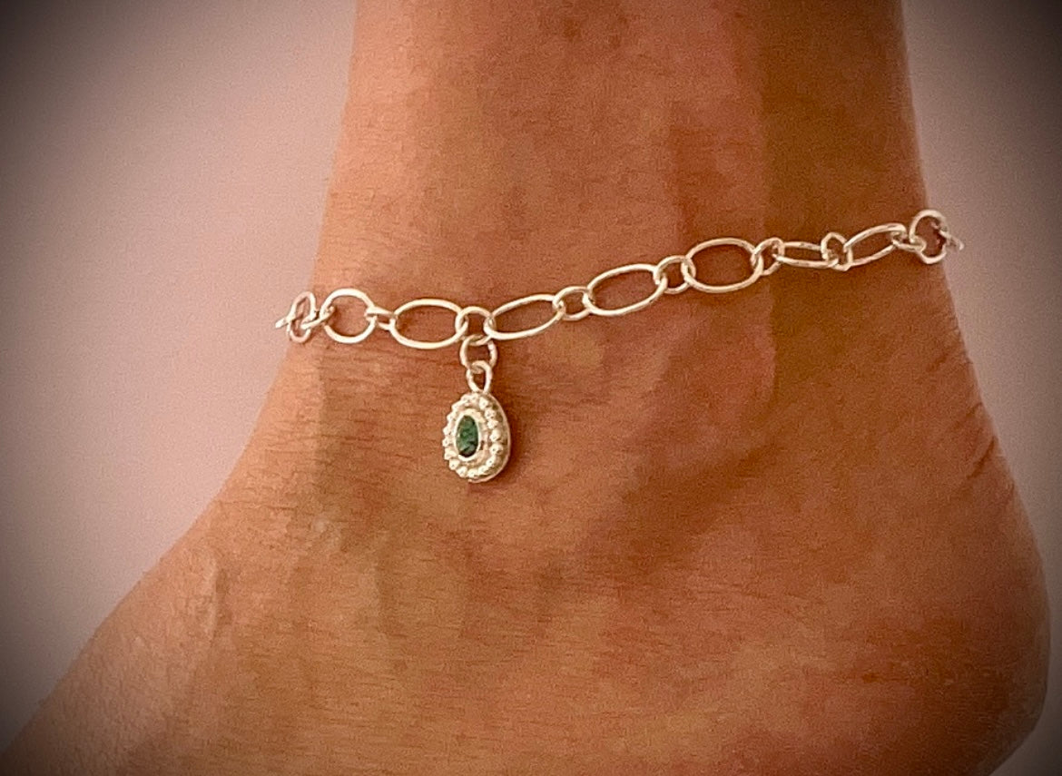 Turquoise Sterling Silver Anklet