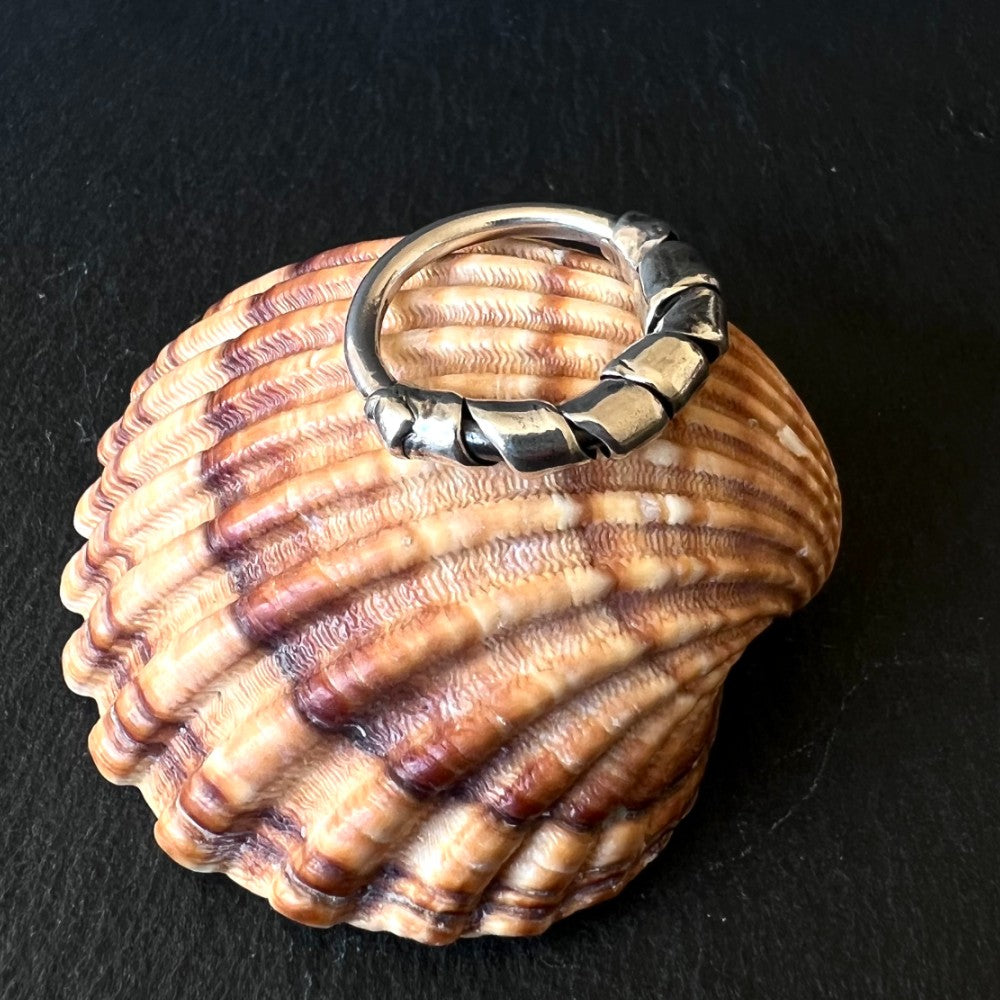 Oxidised Sterling Silver Wrap Ring - Size P