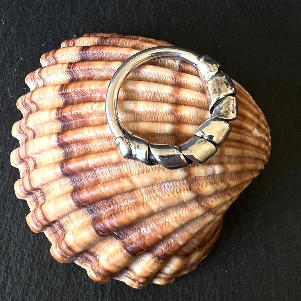 Oxidised Sterling Silver Wrap Ring - Size P