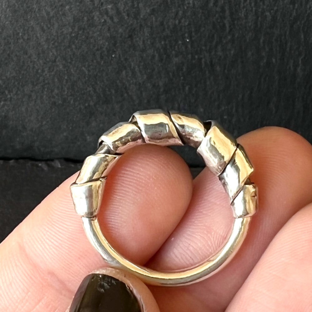 Oxidised Sterling Silver Wrap Ring - Size P