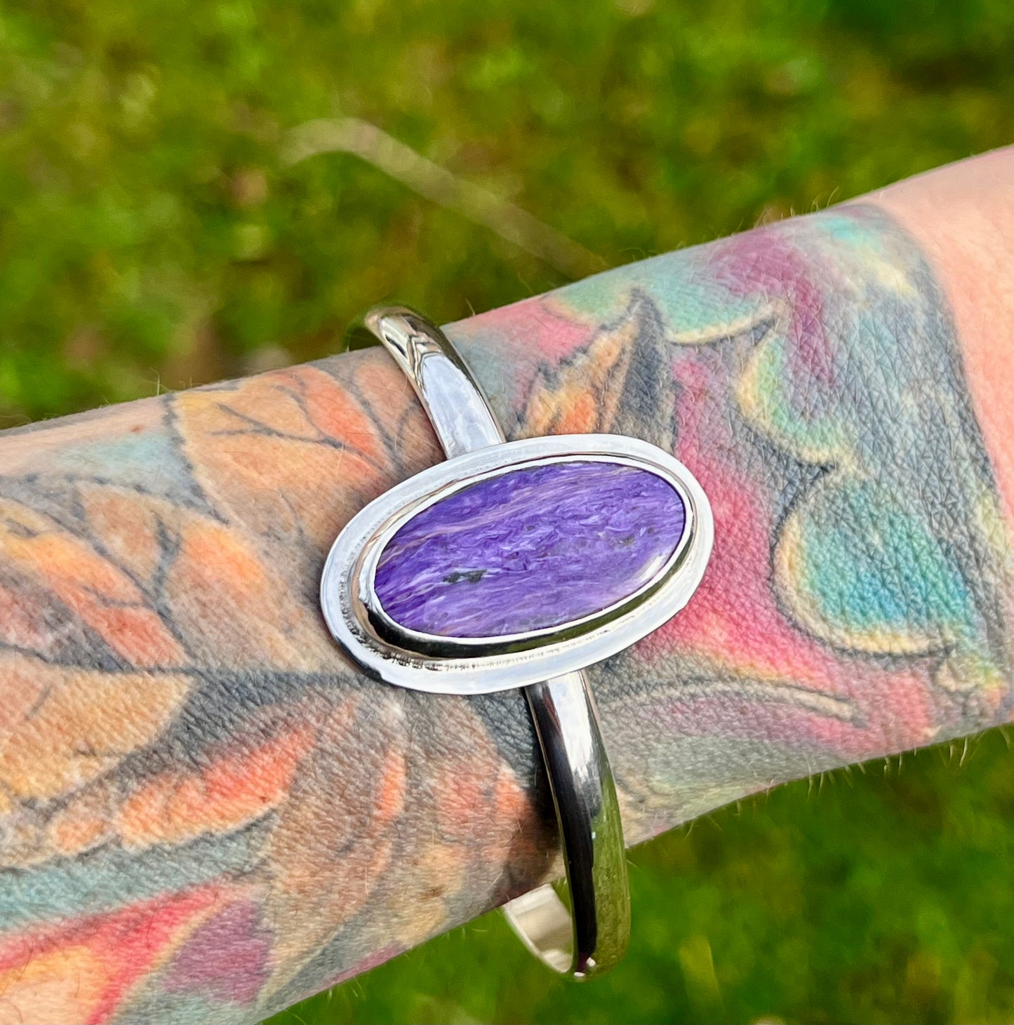 Charoite Sterling Silver Cuff