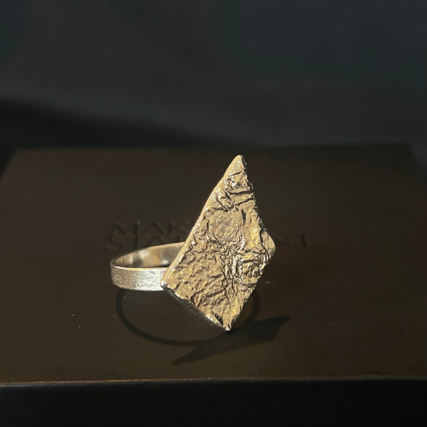 Molten Shard Sterling Silver Ring - Size W