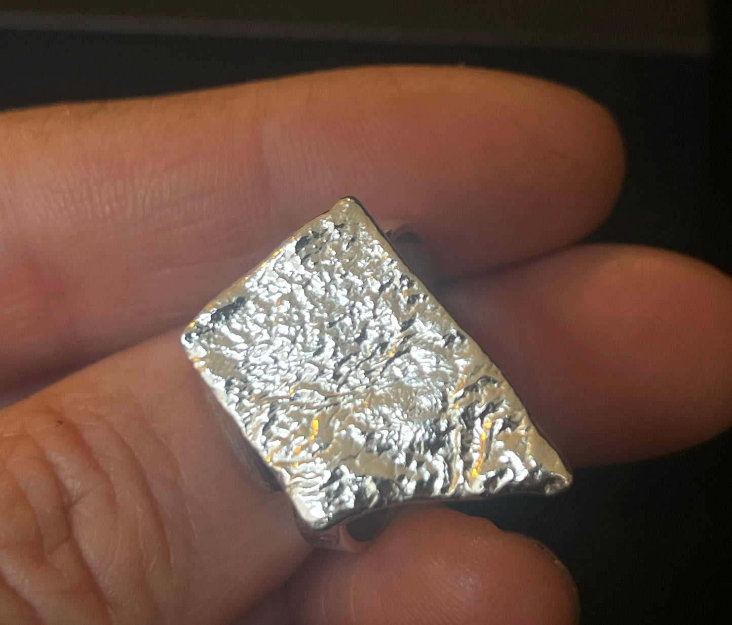 Molten Shard Sterling Silver Ring - Size W