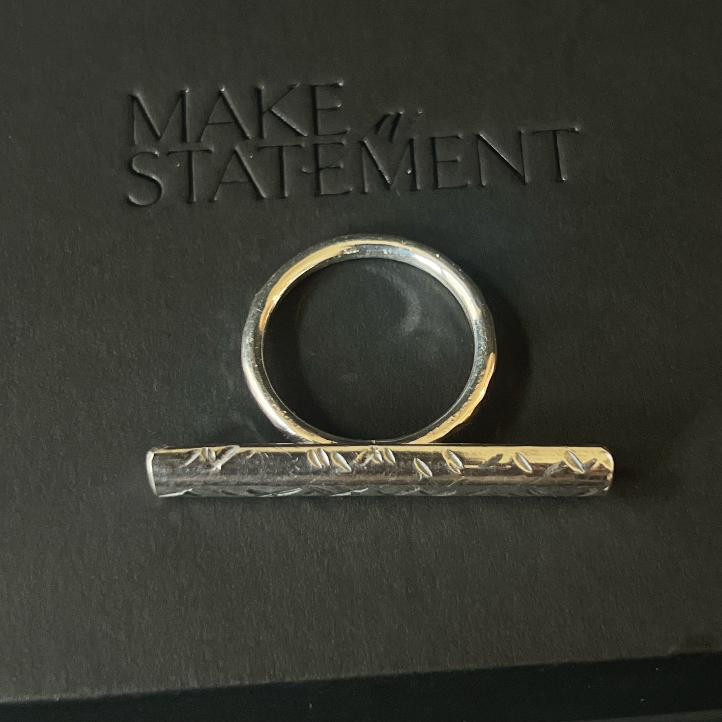 Textured Bar Ring - Size L 1/2