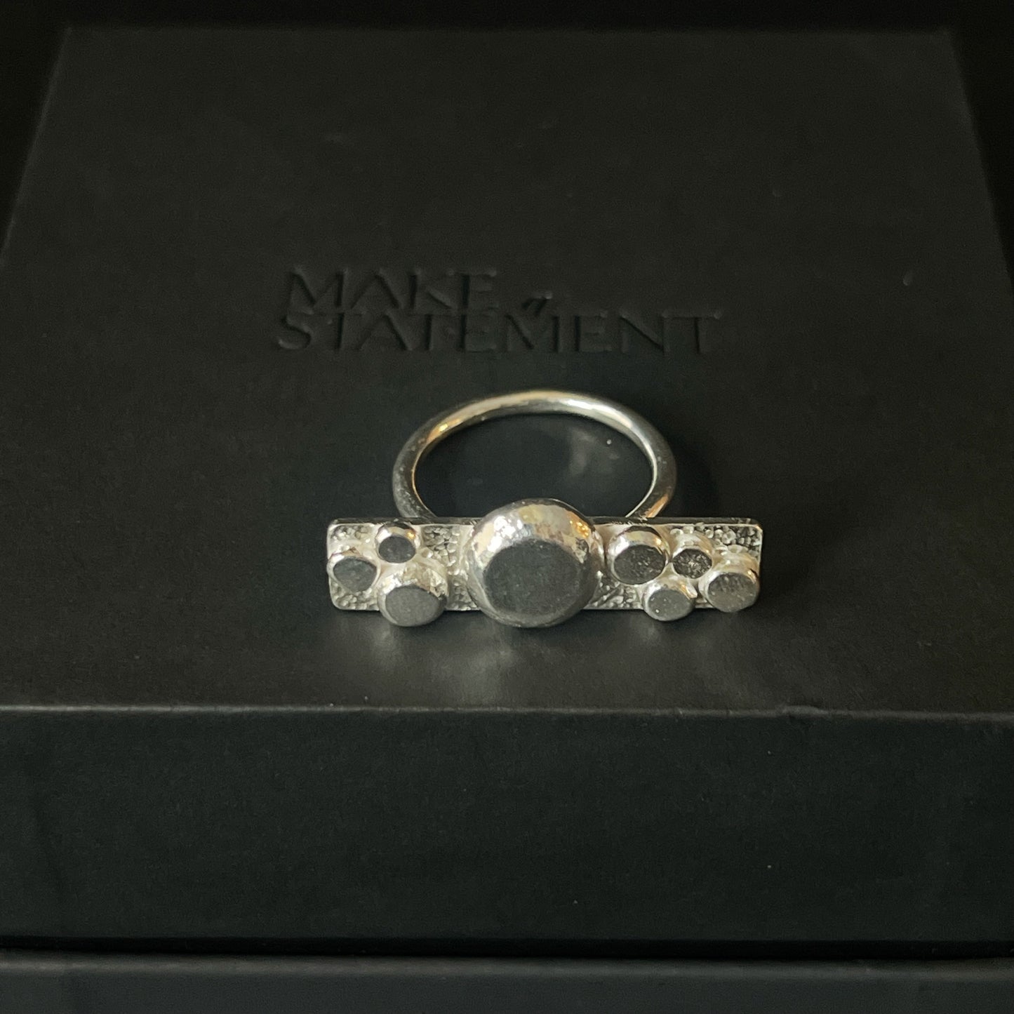 Pebble Bar Sterling Silver Ring - Size Q