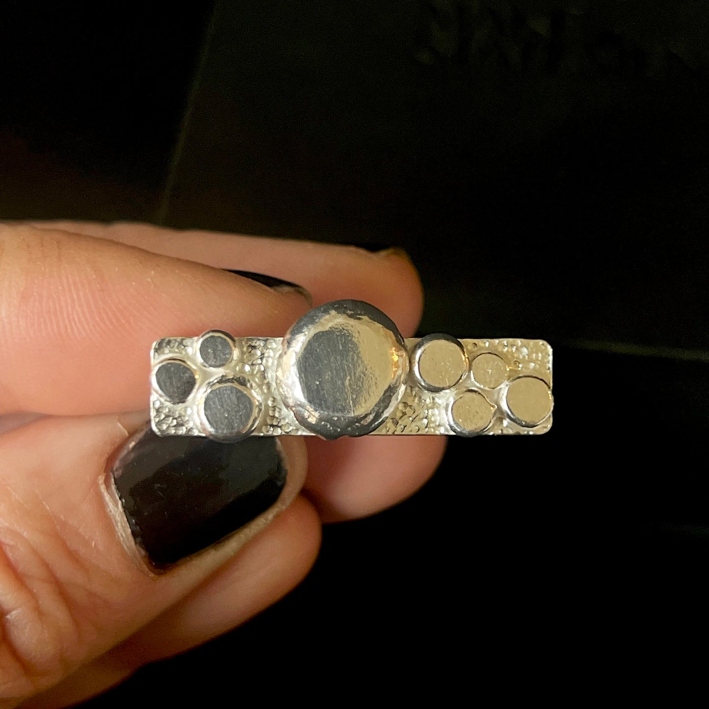 Pebble Bar Sterling Silver Ring - Size Q