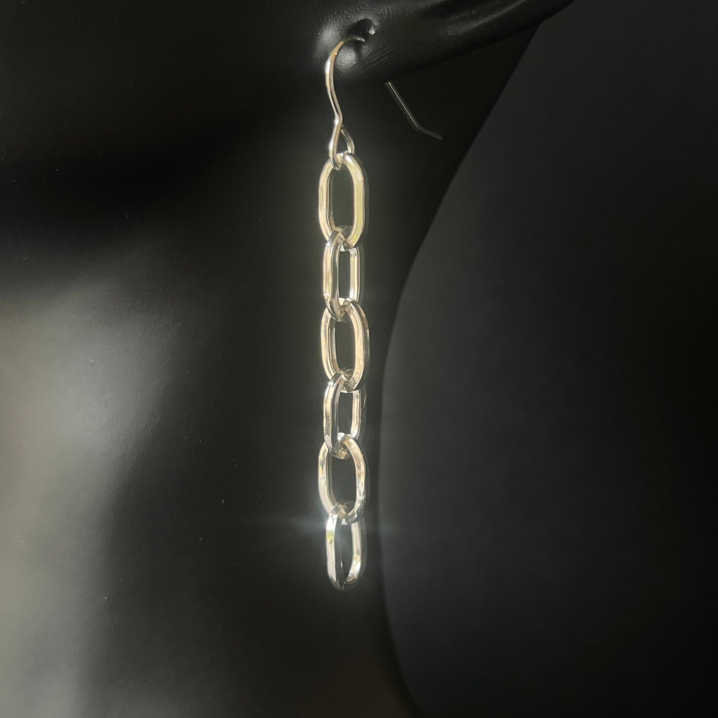 Sterling Silver Paperclip Chain Drop Earrings