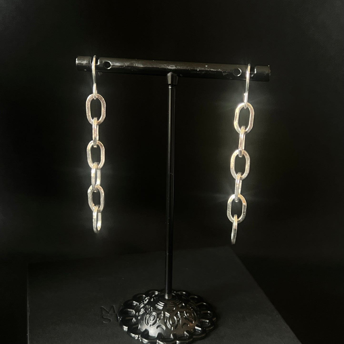 Sterling Silver Paperclip Chain Drop Earrings