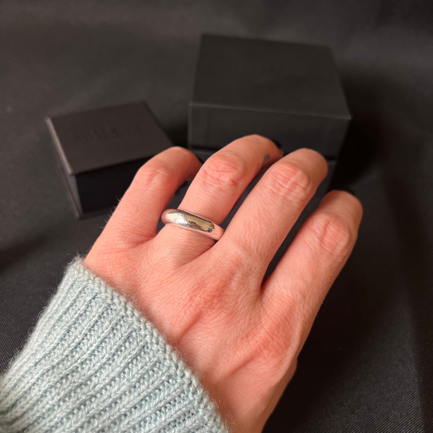 Chunky Sterling Silver Ring - Size Q