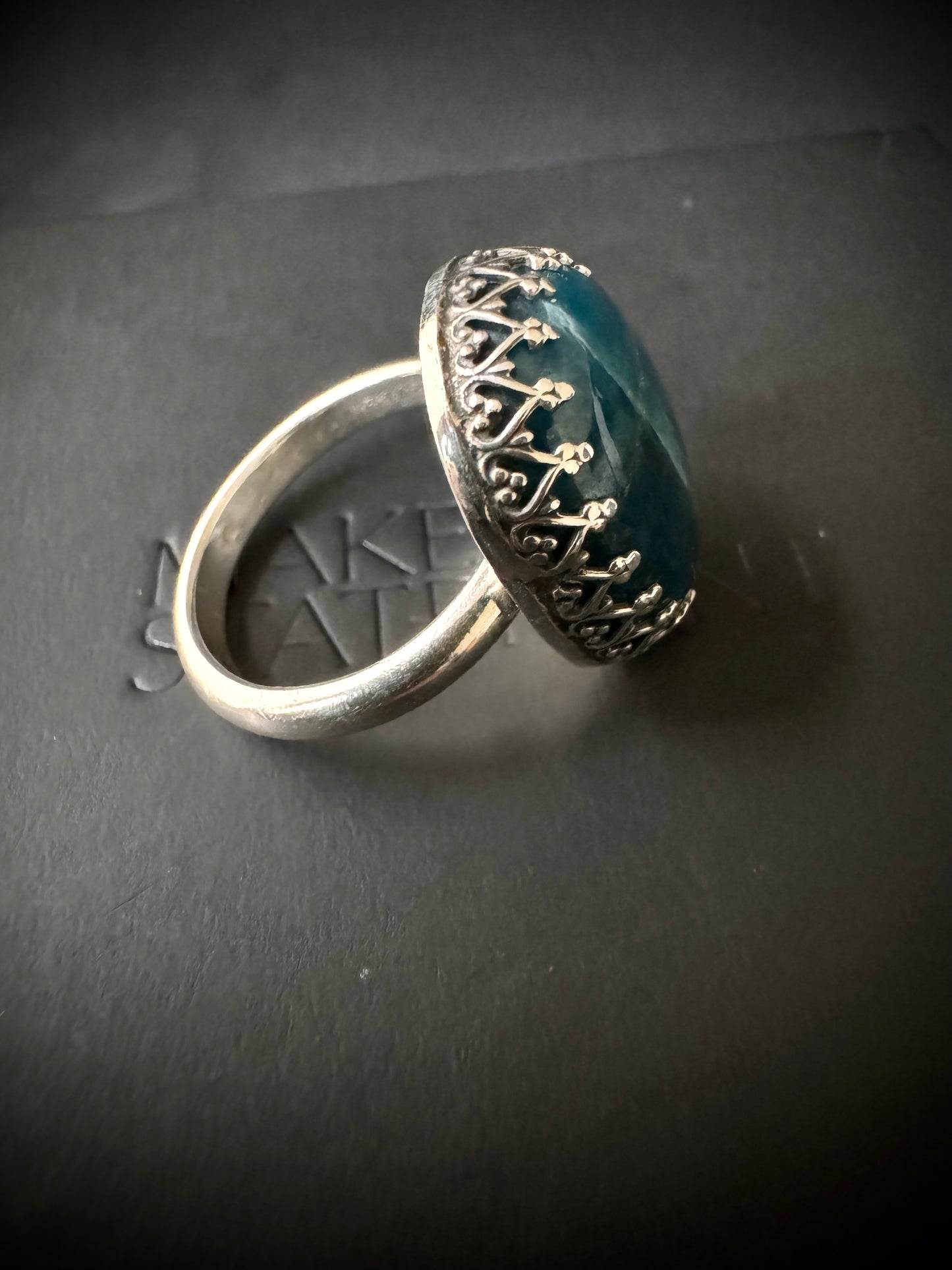 Apatite Sterling Silver Ring - Size Q