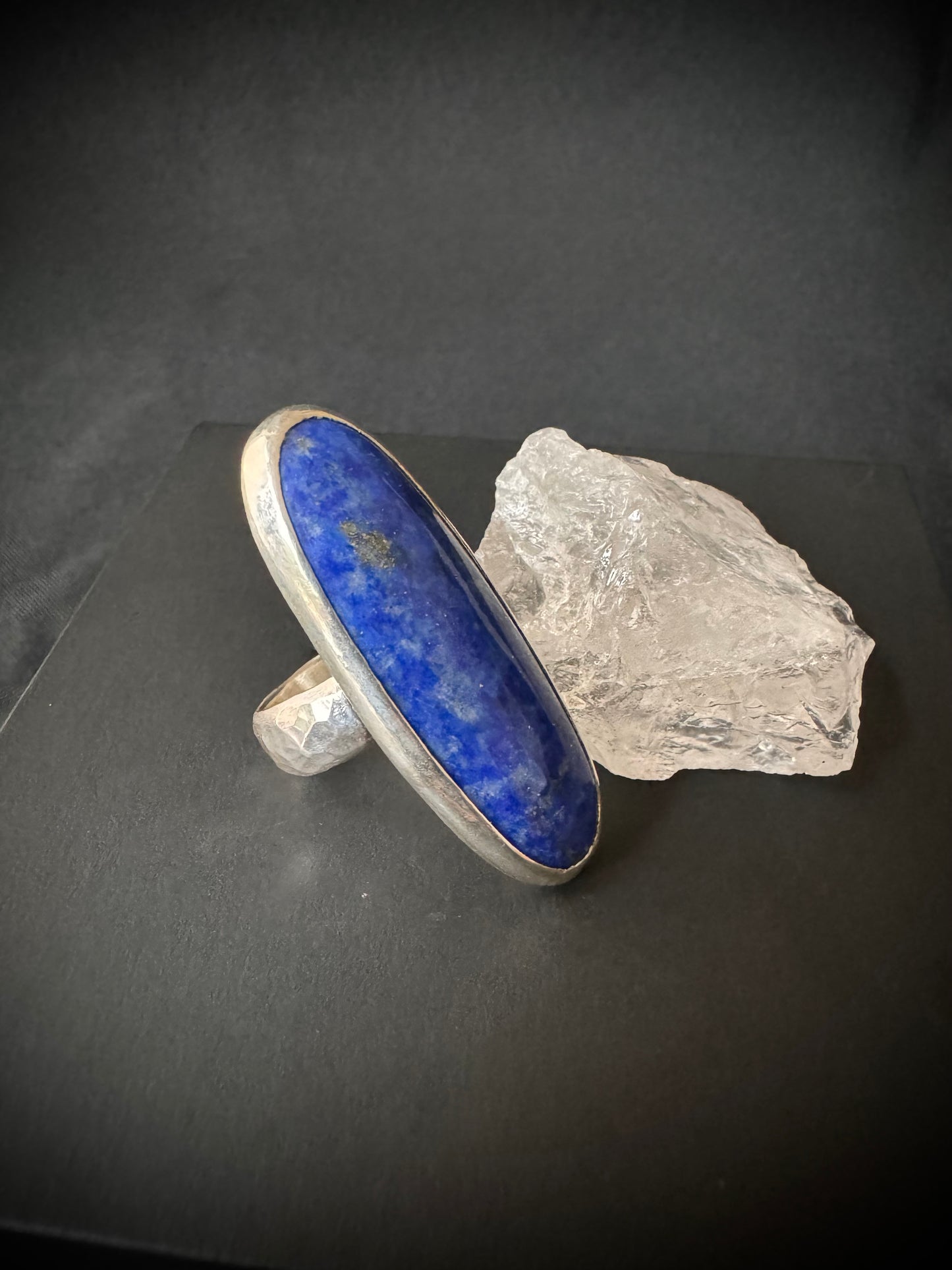 Lapis Lazuli Sterling Silver Ring - Size M 1/2