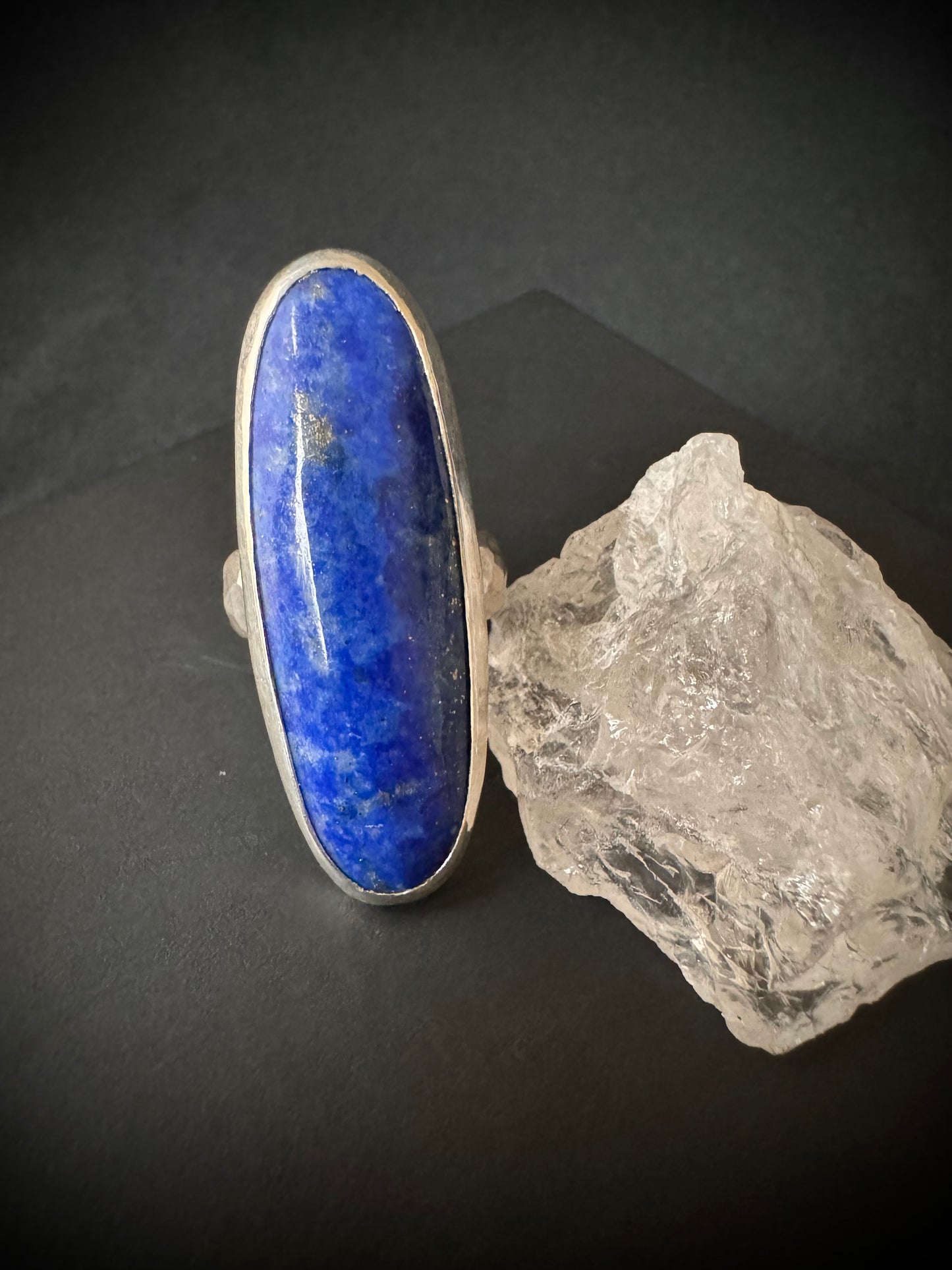 Lapis Lazuli Sterling Silver Ring - Size M 1/2