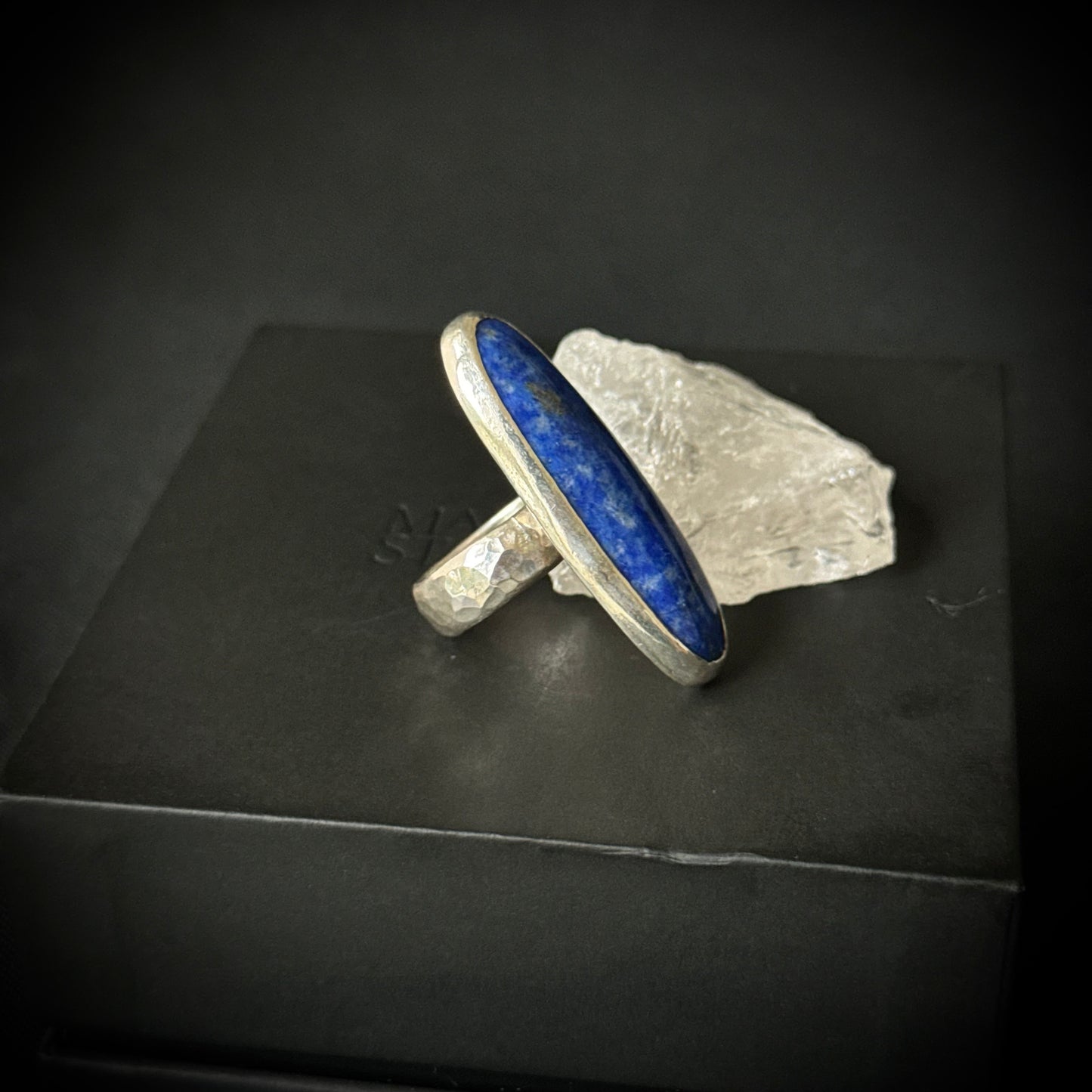 Lapis Lazuli Sterling Silver Ring - Size M 1/2