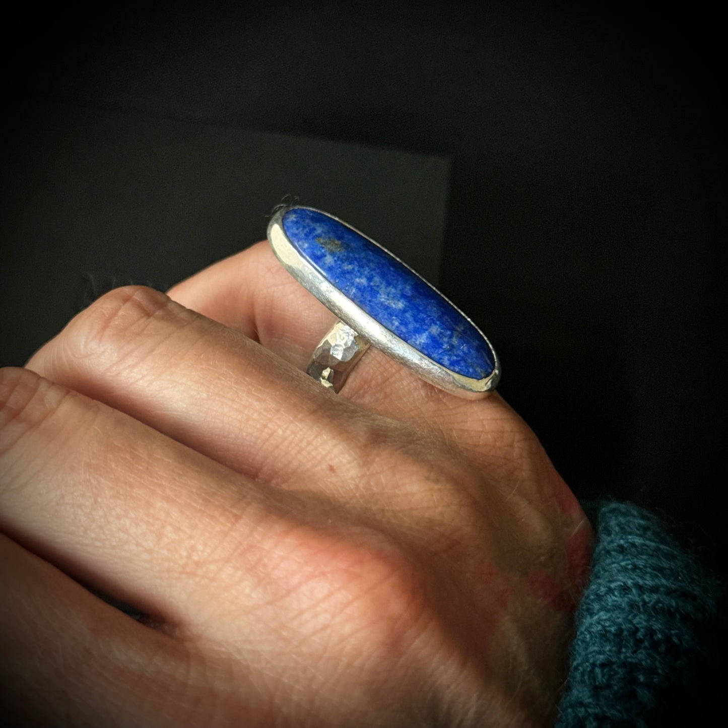 Lapis Lazuli Sterling Silver Ring - Size M 1/2