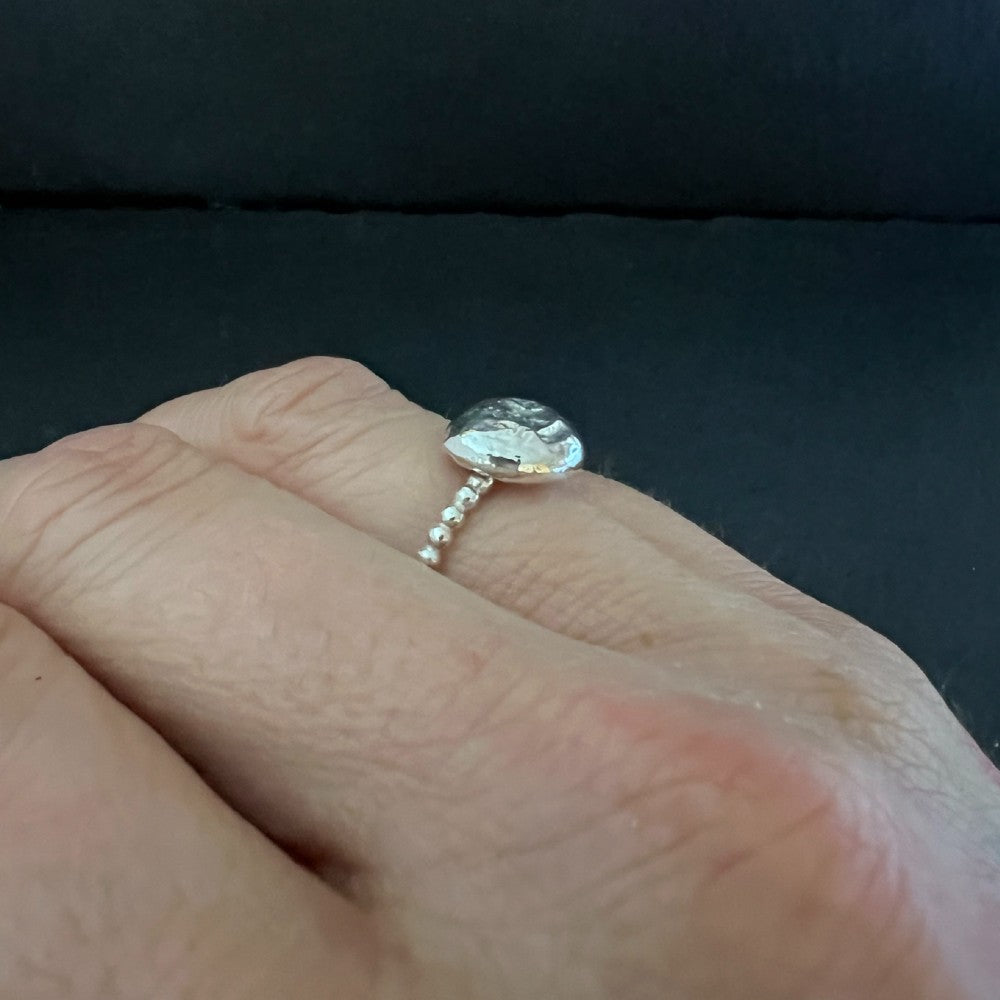 Pebble Sterling Silver Ring - Size N 1/2