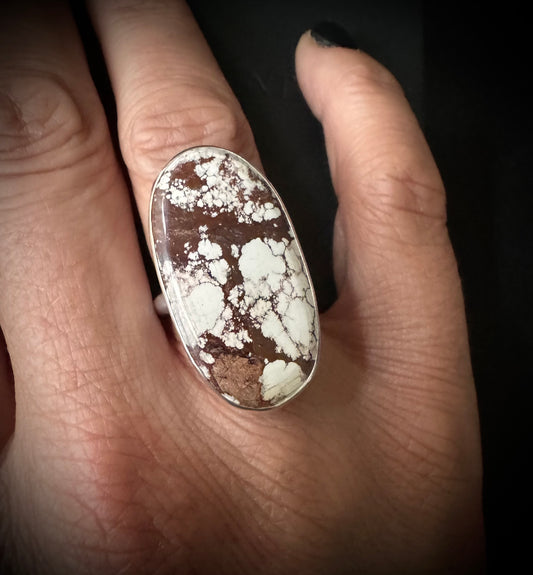 Wild Horse Magnesite Sterling Silver Ring - Size O
