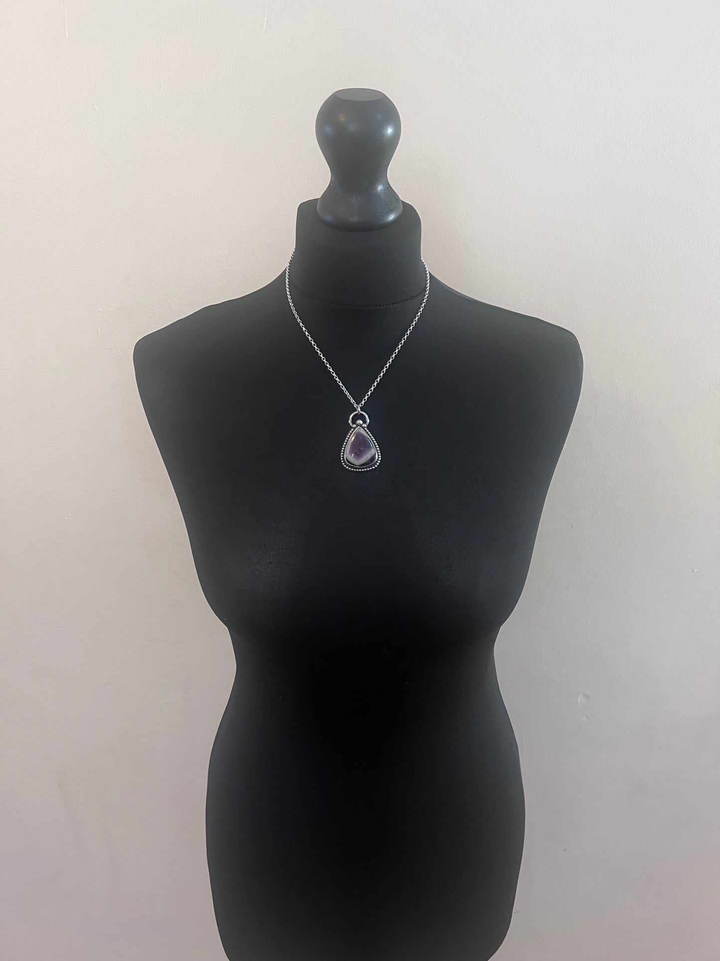 Trapiche Amethyst Sterling Silver Beaded Necklace