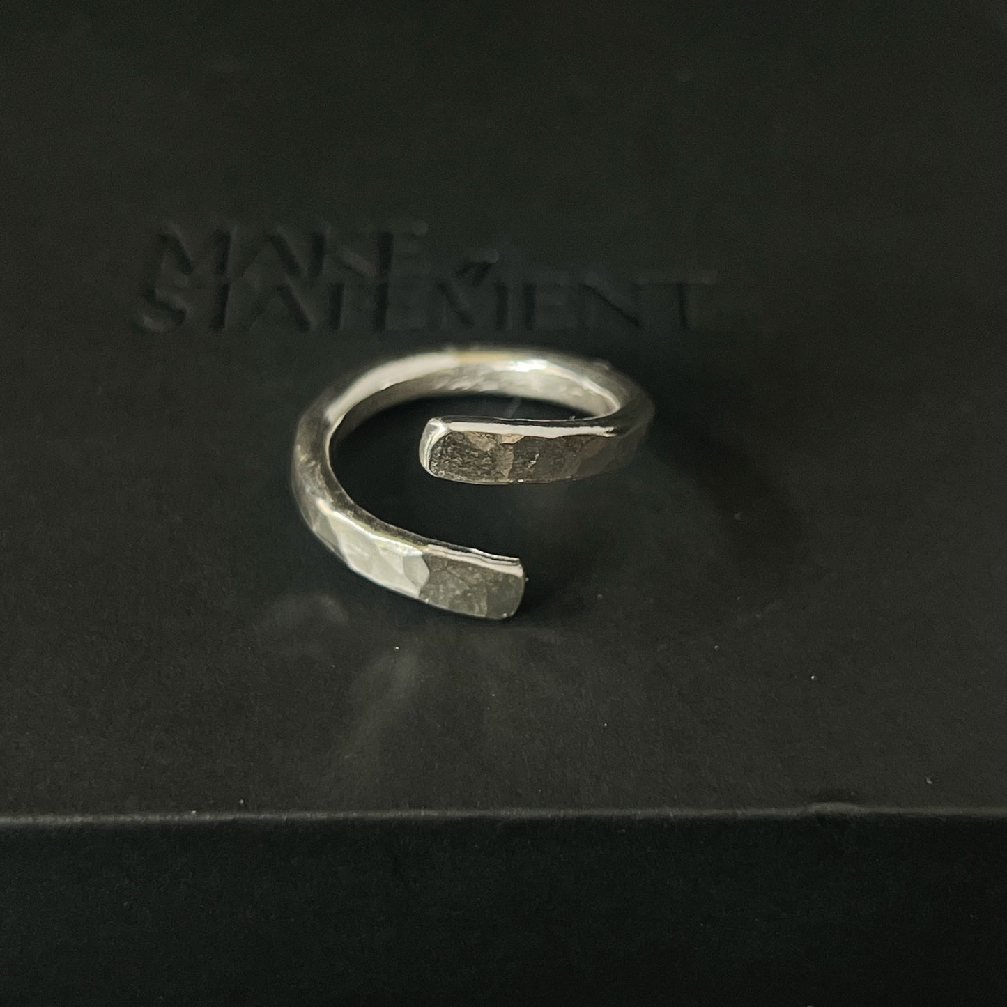 Hammered Sterling Silver Wrap Ring - M