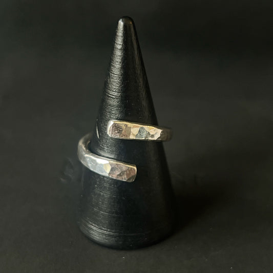 Hammered Sterling Silver Wrap Ring - M