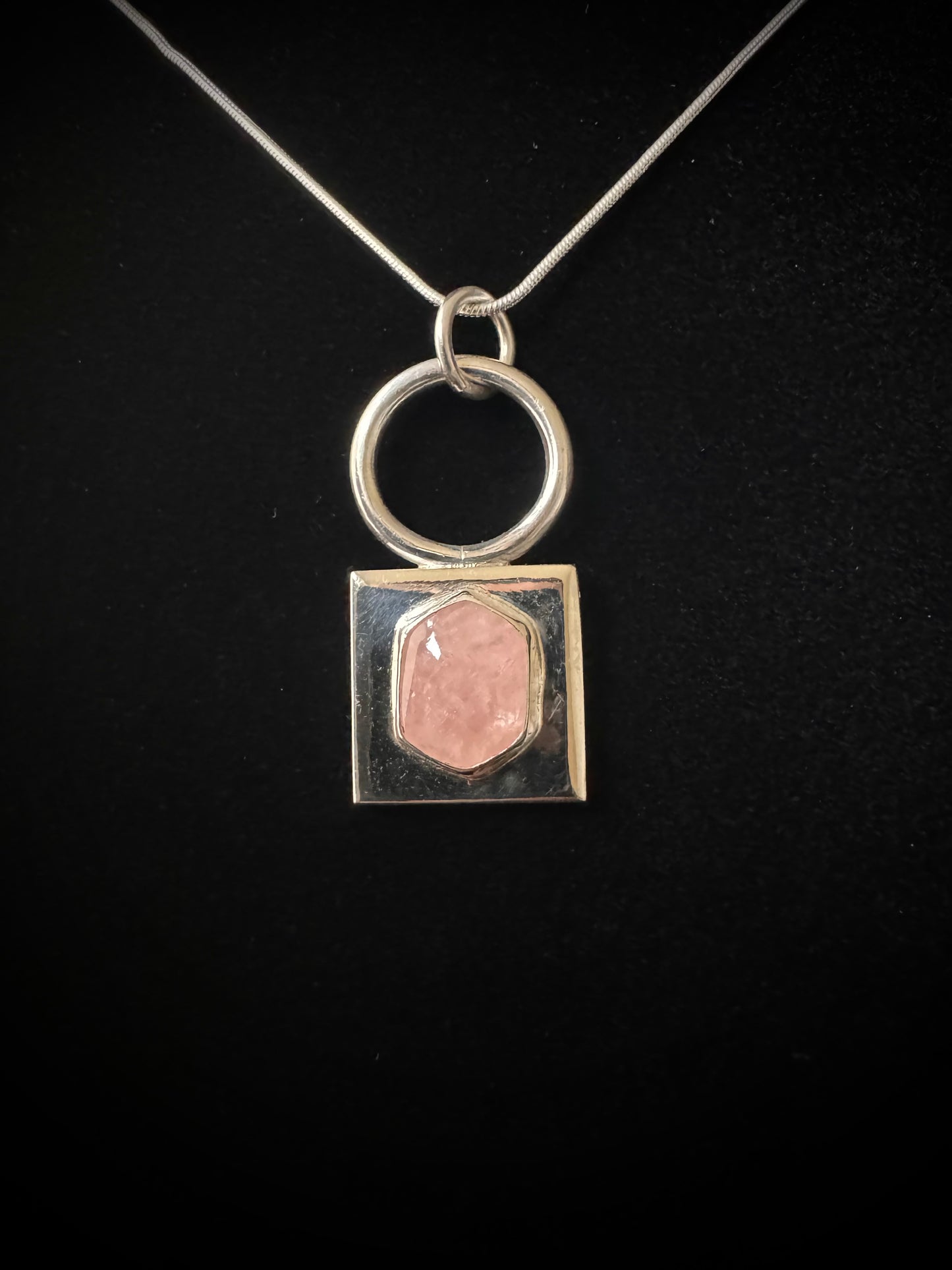 Rose Quartz Sterling Silver Necklace