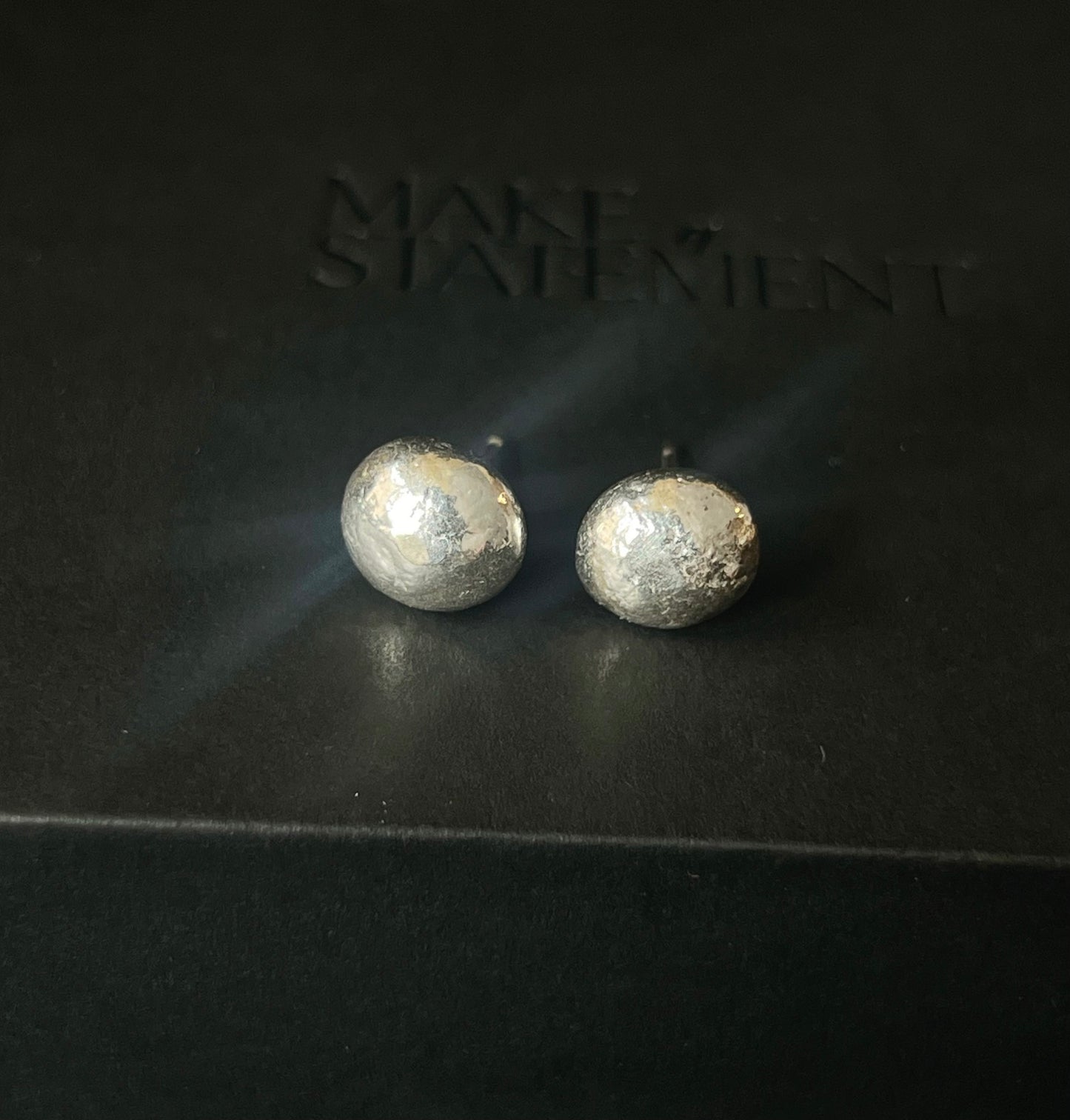 Sterling Silver Pebble Stud Earrings