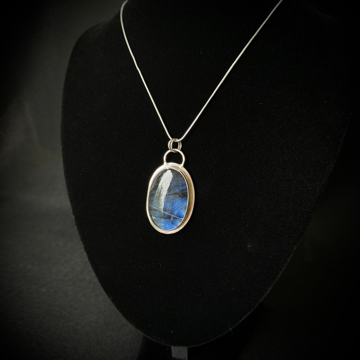 Oval Labradorite Sterling Silver Necklace