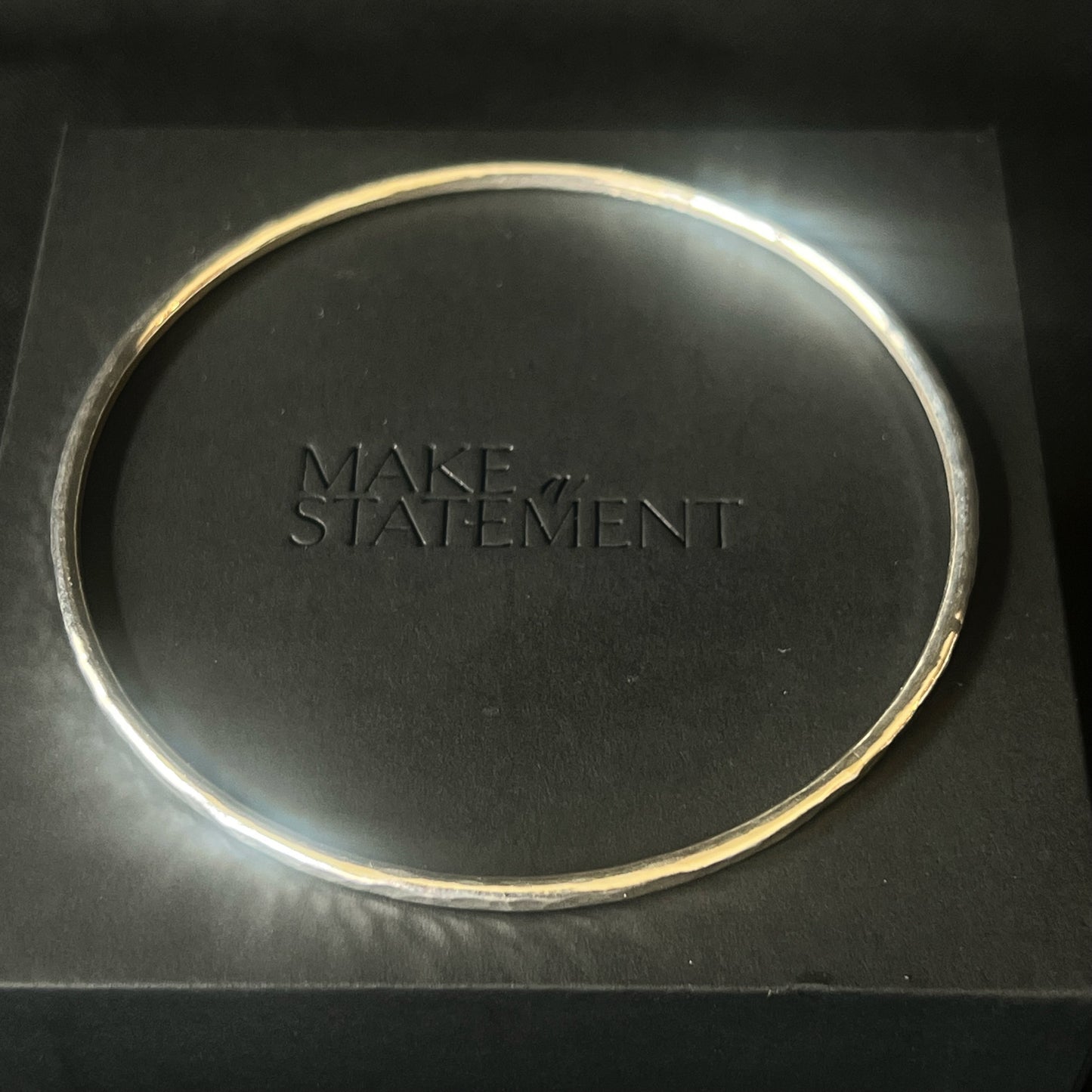 Skinny Hammered Bangle - Size L