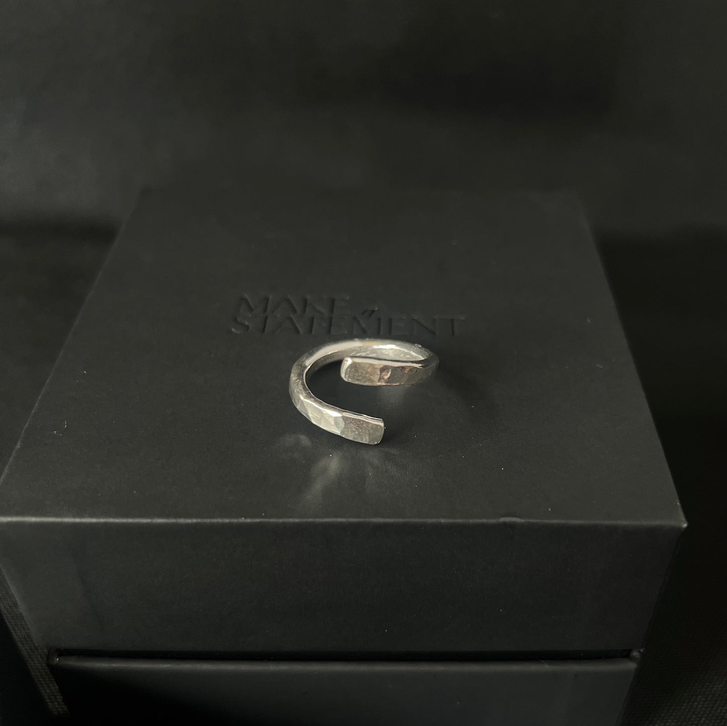 Hammered Sterling Silver Wrap Ring - M