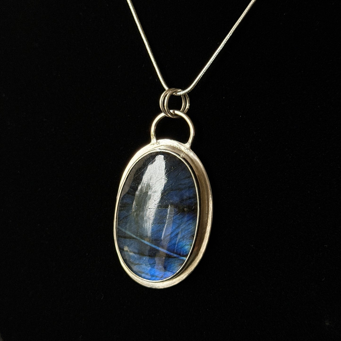 Oval Labradorite Sterling Silver Necklace