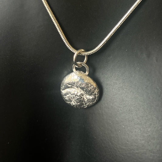 Sterling Silver Organic Pebble Necklace