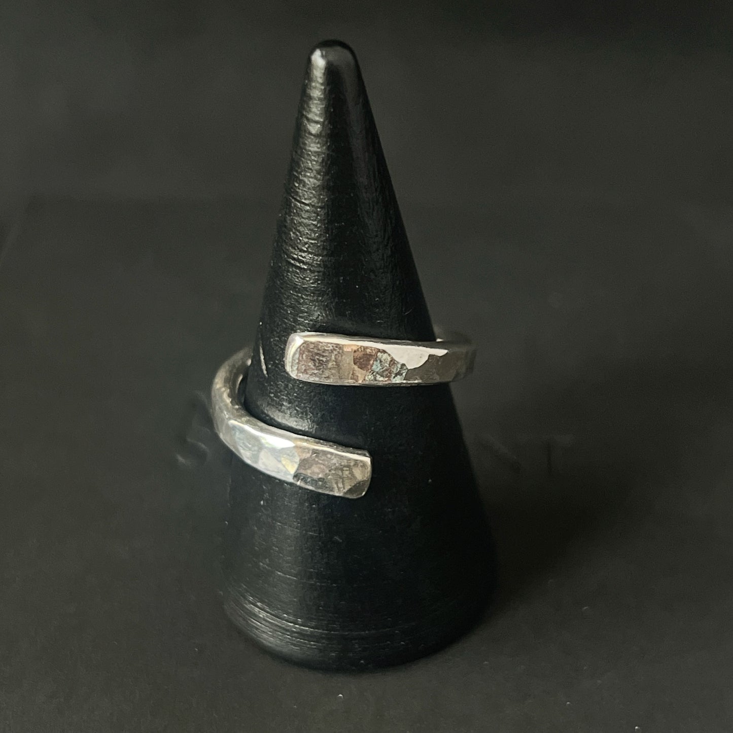 Hammered Sterling Silver Wrap Ring - M