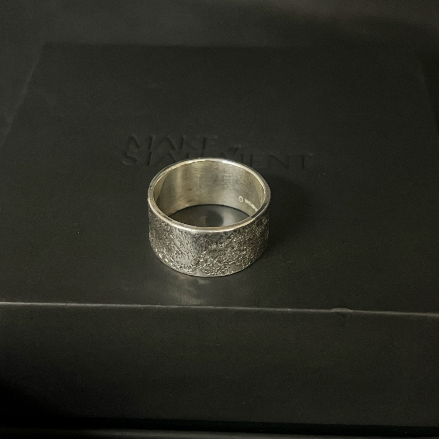 Fused Silver Dust Ring - Size R