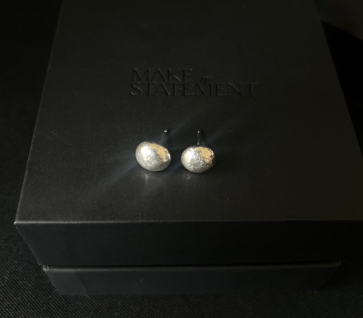 Sterling Silver Pebble Stud Earrings